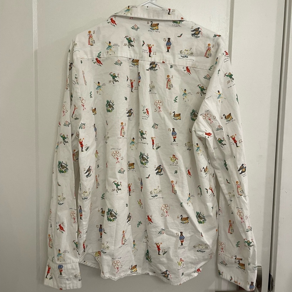 Petite Plume 12 Days Of Christmas‎ Mens Pajama Button Up Shirt - Picture 4 of 5